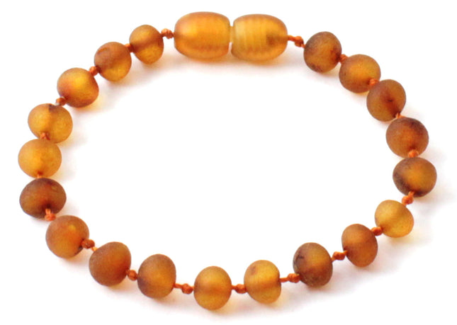 Amber Cognac Knotted Raw Bracelet Anklet-0