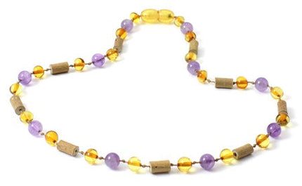 NBBP-H2 Honey Amber Necklace with Amethyst and Hazelwood-2