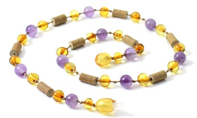 NBBP-H2 Honey Amber Necklace with Amethyst and Hazelwood-0