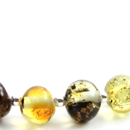 Amber Green Polished Bracelet With Silver-1