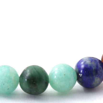 Unpolished Amber Stretch Bracelets With Gemstones-2