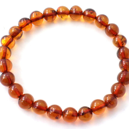 Amber Polished Cognac Stretch Bracelet for Adults-0
