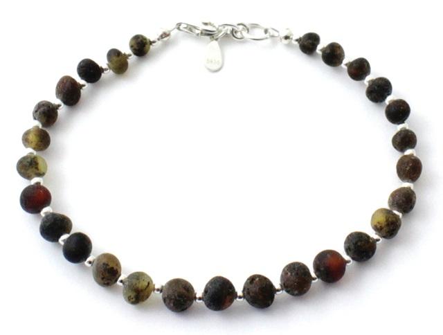 Amber and Silver Bracelet for Adults-0
