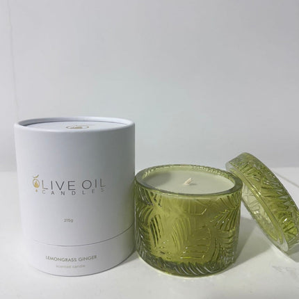 Premium Olive Oil Candle, Lemongrass and Ginger, 215g-1