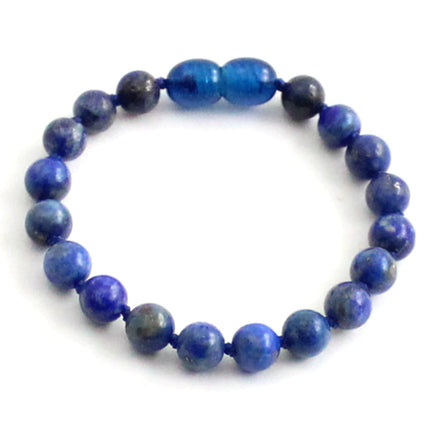 Lapis Lazuli Gemstone Knotted Blue Anklet Bracelet-0