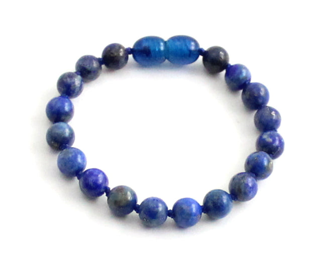 Lapis Lazuli Gemstone Knotted Blue Anklet Bracelet-0