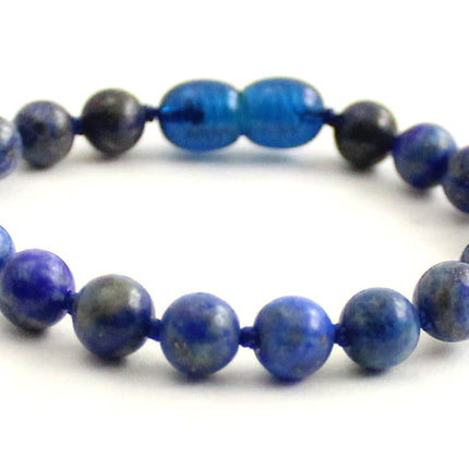 Lapis Lazuli Gemstone Knotted Blue Anklet Bracelet-4