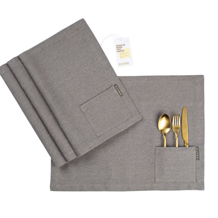 Cloth Placemats with Pockets - Set of 4-1