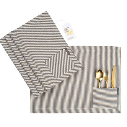 Cloth Placemats with Pockets - Set of 4-7