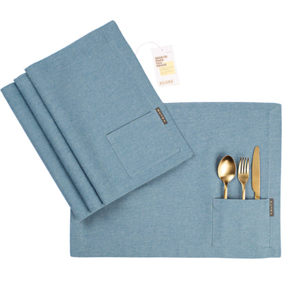Cloth Placemats with Pockets - Set of 4-0