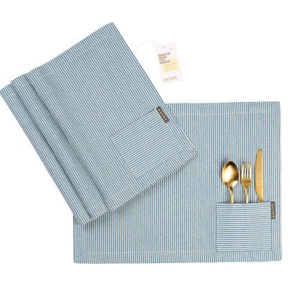 Cloth Placemats with Pockets - Set of 4-6
