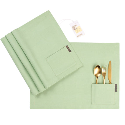 Cloth Placemats with Pockets - Set of 4-2