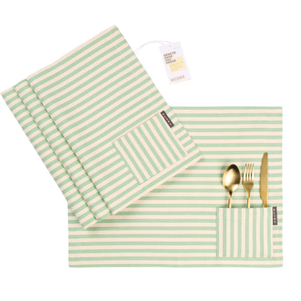 Cloth Placemats with Pockets - Set of 4-5
