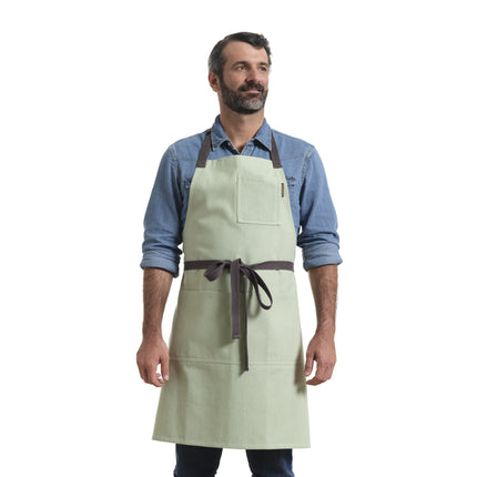 Bib Apron with Pockets, Cotton Apron for Women and Men-8
