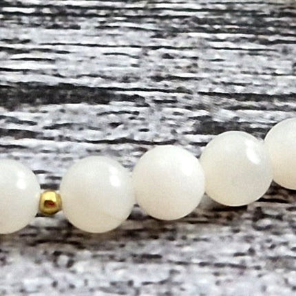 Stretch Bracelets With Silver and White Moonstone-2
