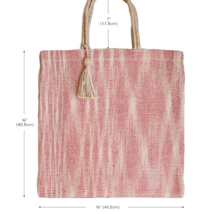 Nadi Jute Tote Bag - Red-3