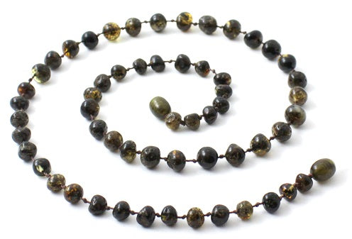 NBAP-5 Baltic Amber Green Mens Necklace-0
