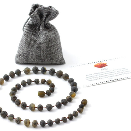 NBAR-5 Amber Healing Raw Green Necklace for Adults-1