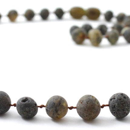 NBAR-5 Amber Healing Raw Green Necklace for Adults-2