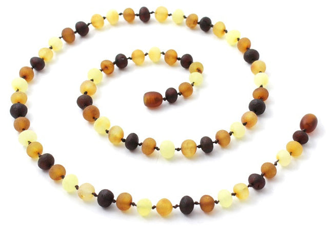 NBAR-7 Amber Beads Raw Multicolor Necklace for Adults-0