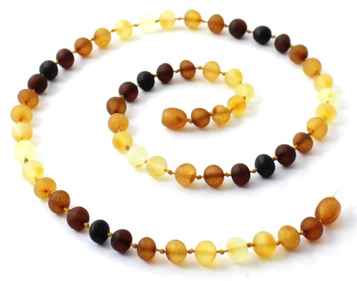 NBAR-9 Baltic Amber Raw Rainbow Genuine Necklace-0