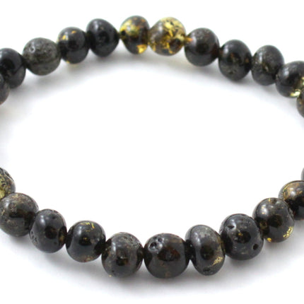 Amber Polished Green Stretch Bracelet for Men-0
