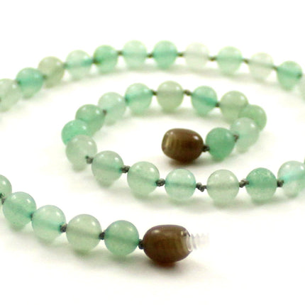 Aventurine Gemstone Green Knotted Necklace-0