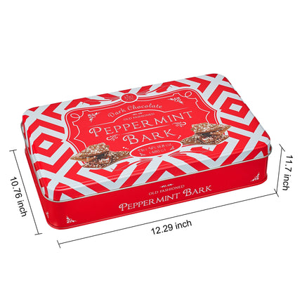 Dark Chocolate Premium Peppermint Bark - 450G Holiday Bark Assorted Squares - Christmas Candy, Sweets Gift Tin, Old Fashioned Holiday Treat for Stocking Stuffer, Party - Made in Turkey-4