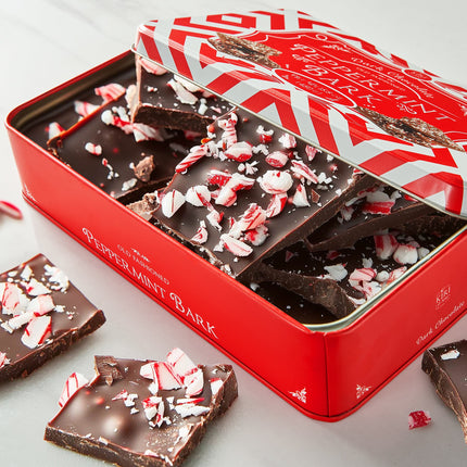 Dark Chocolate Premium Peppermint Bark - 450G Holiday Bark Assorted Squares - Christmas Candy, Sweets Gift Tin, Old Fashioned Holiday Treat for Stocking Stuffer, Party - Made in Turkey-2
