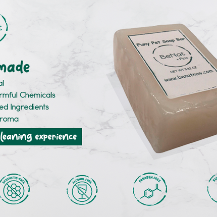 BeNat Pets. All-Natural Pet Shampoo Bar. Oat. 5.8 oz.-3