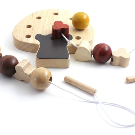 Lacing Threading Wooden Toy for Children-3