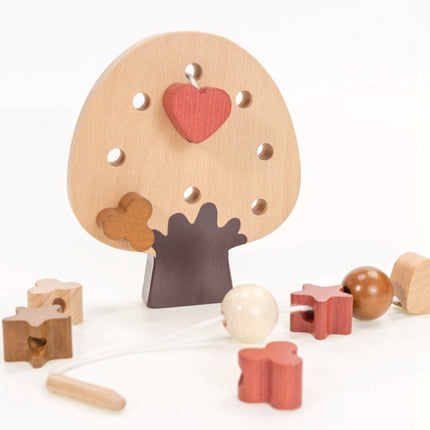 Lacing Threading Wooden Toy for Children-4