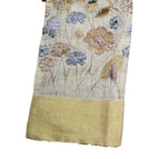 Drawstring gift bag with floral embroidery