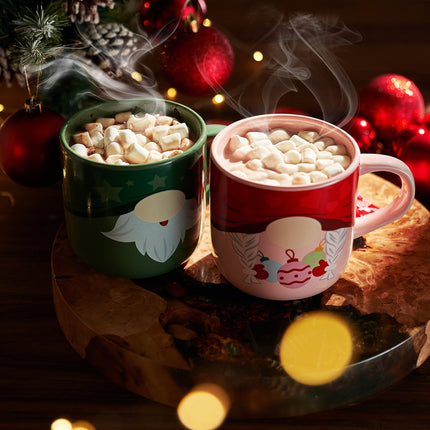 Mug With Hot Cocoa Mix & Marshmallows - Delicious Double Hot Chocolate Mix Filled with Marshmallow - Kids Fun Gift Holiday Santa Elves Christmas, Ceramic Childrens Eggnog Festive Gifts, Green Elf Mug-4