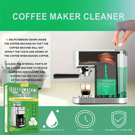 Coffee Machine Cleaning Tablets With 30 Pieces Of Coffee Machine Descaling Agent For Deep Cleaning Of Coffee Stains-4