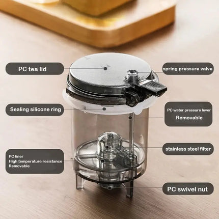 Glass Teapot with Press Tea Strainer | Heat-Resistant & Elegant Design-3
