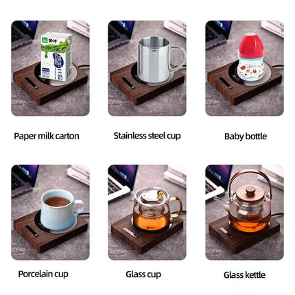100°C Cup Heater Mug Warmer Hot Tea Makers Automatic Warmer Coaster 5 Gear Temperature Cup Heaters Coffee Milk Tea Heating Pad-4