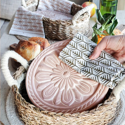 Bread Warmer & Basket Gift Set with Tea Towel - Vintage Flower-1