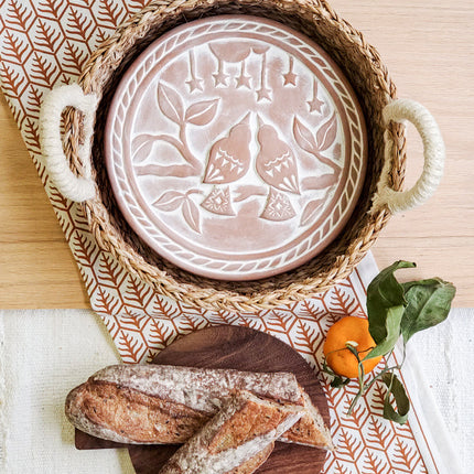 Bread Warmer & Basket - Lovebirds Round-2