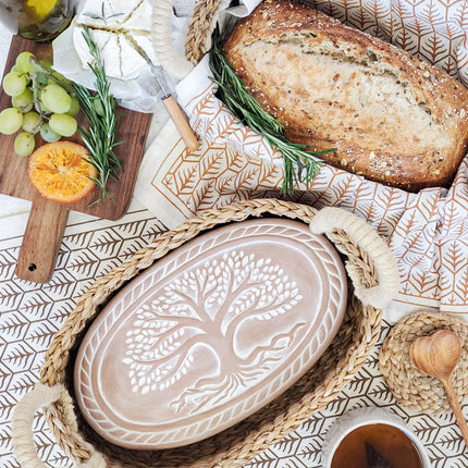 Bread Warmer & Basket - Tree of Life Oval-1