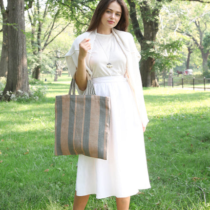 Dora Jute Tote Bag - Pale Green-1