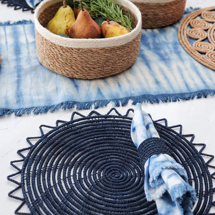 Tie Dye Cotton Napkin - Indigo Blue (Set of 4)-2