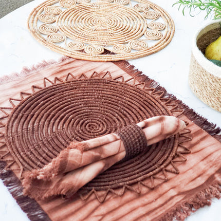 Tie Dye Cotton Placemat - Brown (Set of 4)-1