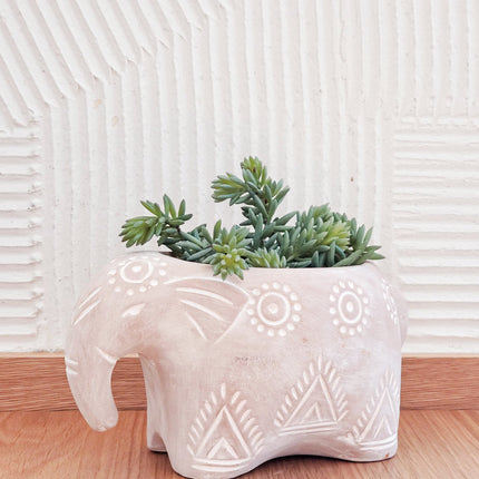 Terracotta Pot - Folk Elephant-1