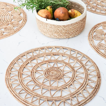 Roda Woven Palm Fiber Placemat - Natural (Set of 2)-2