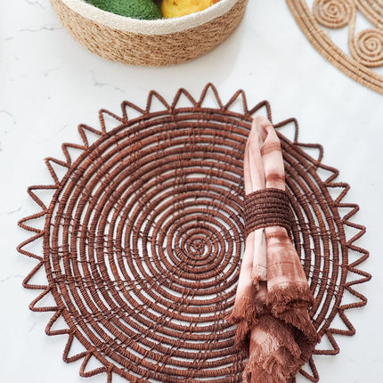 Surya Woven Palm Fiber Placemat - Brown (Set of 2)-1