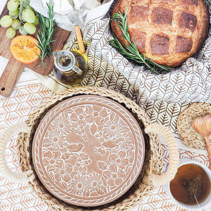 Bread Warmer & Basket - Garden Round-2