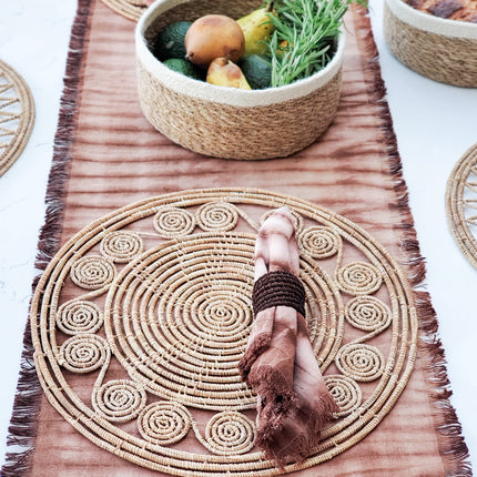 Tie Dye Cotton Napkin - Brown (Set of 4)-2