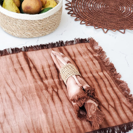 Tie Dye Cotton Placemat - Brown (Set of 4)-2