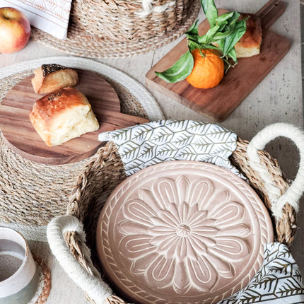 Bread Warmer & Basket Gift Set with Tea Towel - Vintage Flower-3